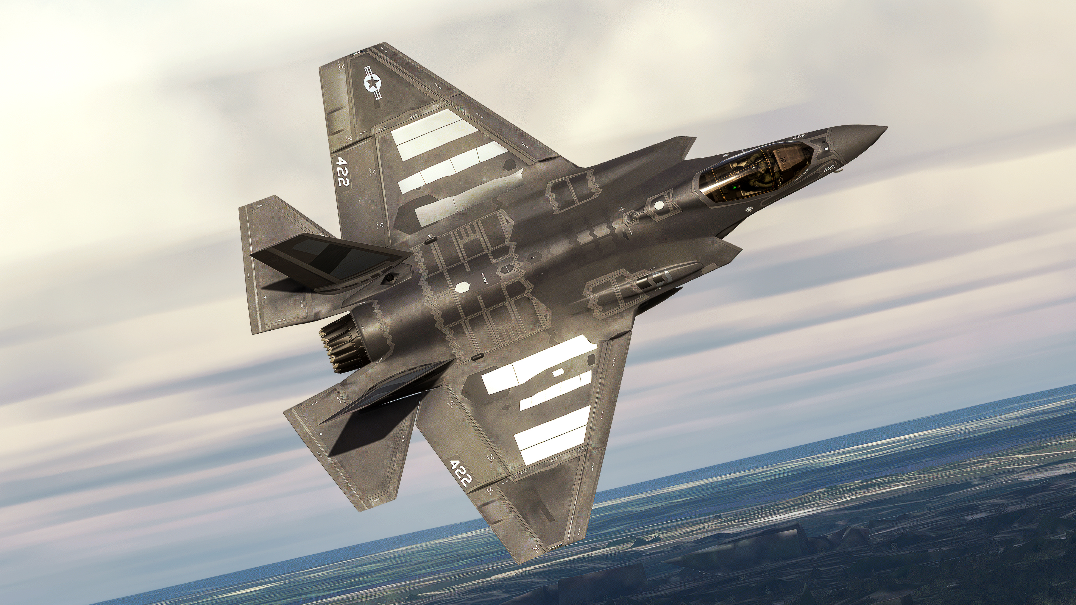 F-35C top view in flight